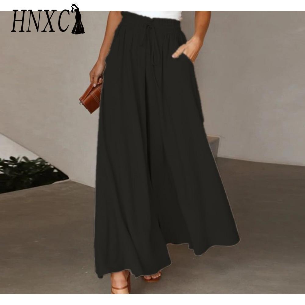 

HNXC Женские модные повседневные брюки и капри с однотонным принтом XXL чёрный