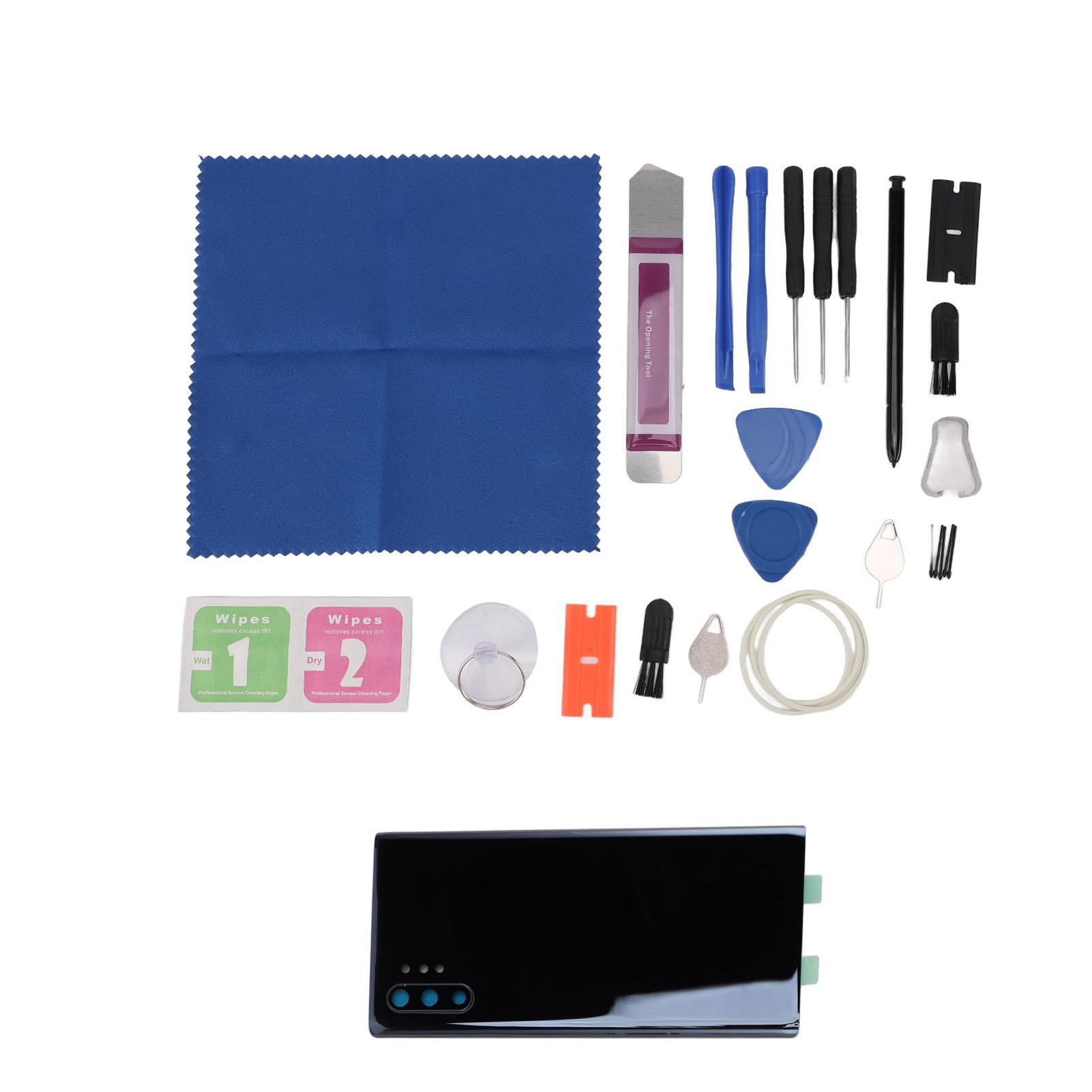 

Задняя стеклянная крышка корпуса телефона со сменным стилусом для Galaxy Note 10+ Plus, черная чёрный