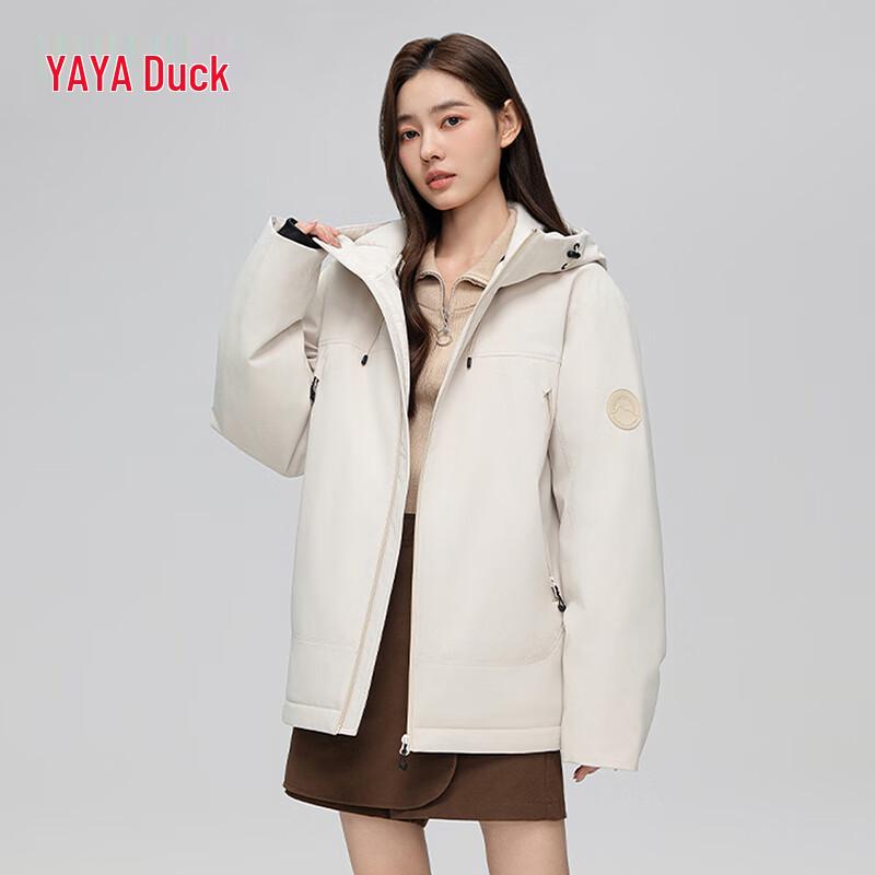 YAYA Unisex Hooded Short Duck Down Jacket