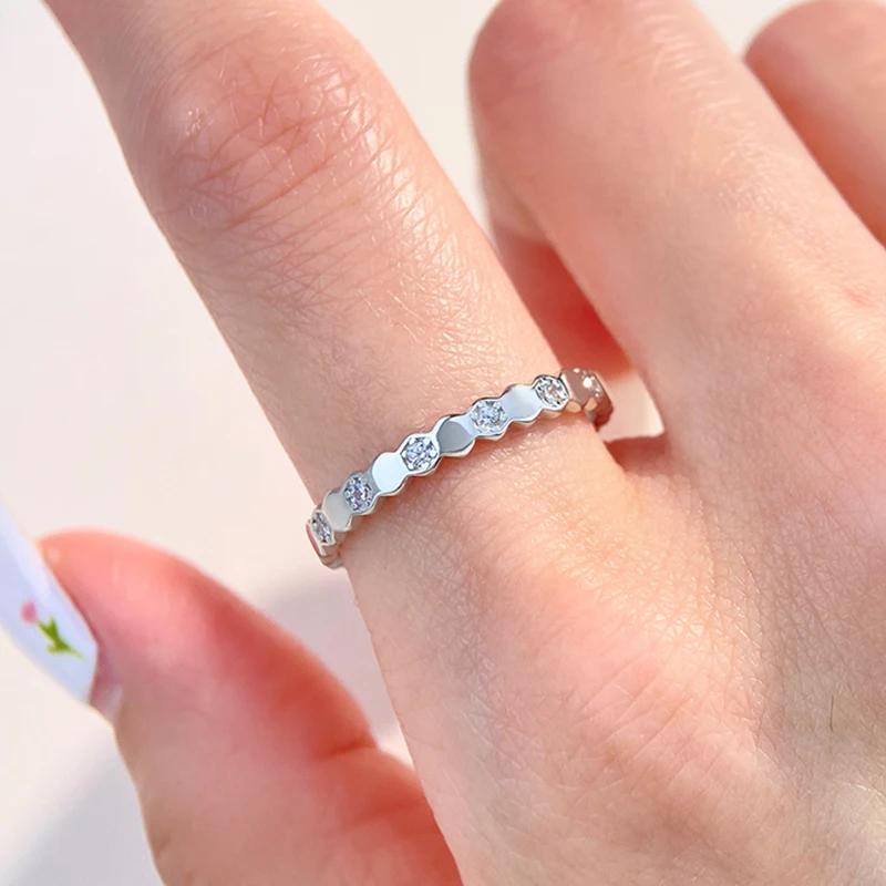 925 Sterling Silver Zircon Vintage Geometric Shape Rings For Women Gift Match Daily Party High Quality Fine Jewelry Accessories