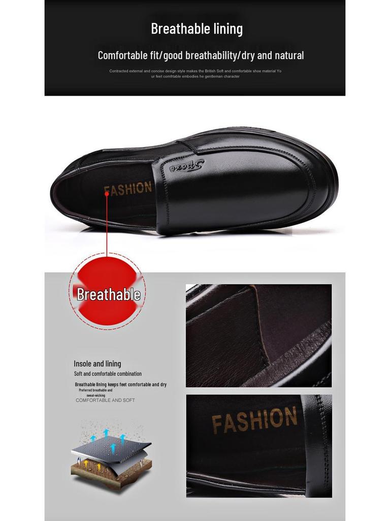 Scarpe Casual Slip-On da Uomo in Vera Pelle 2025 - Suola Morbida, Antiscivolo, Traspiranti per Mezza Età e Anziani