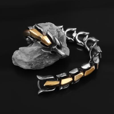 Retro Punk Dominierenden Chinesischen Drachen Kopf Gold Farbe Kiel Kette Männer Und Frauen Jahr Handgemachte Persönlichkeit Armband Geschenk