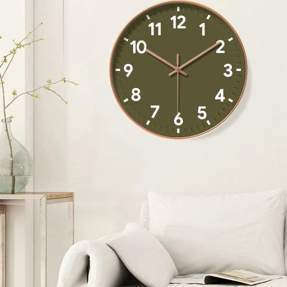 Silent Wall Clock Round Mute Clock Wall Decoration Hanging Watch Hotel