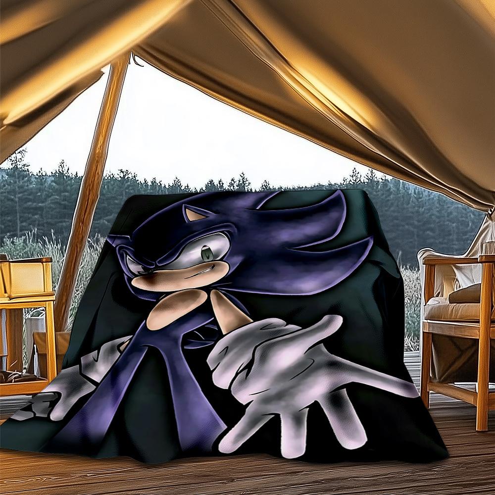 1pc Shadow the Hedgehog Outdoor Flannel Blanket, Soft,