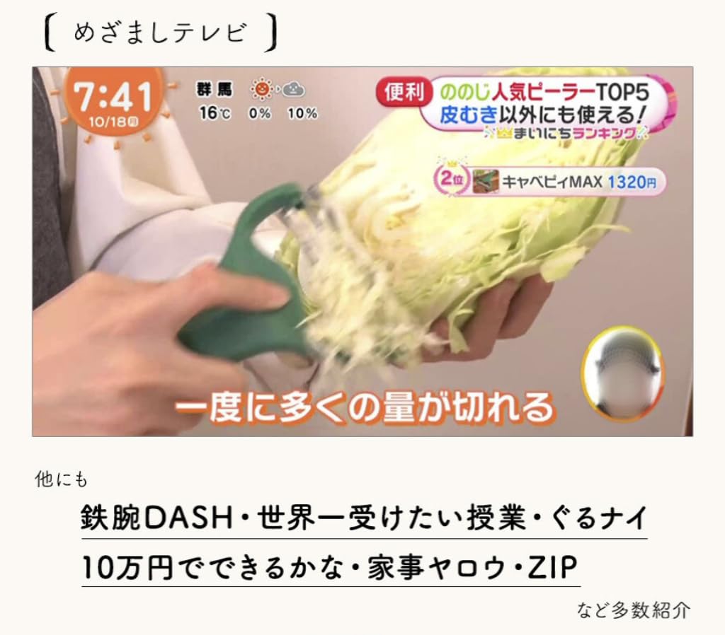 Nonoji Genius Peeler Salad Maker with 3 interchangeable blades (with tray)