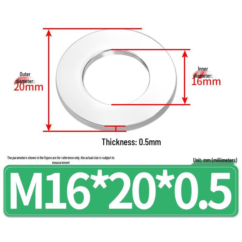 Jin Juntai Thick & Thin Stainless Steel Flat Washer, Round M10-M36