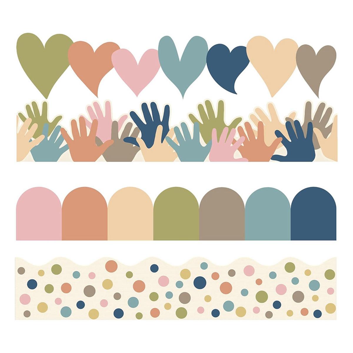 Новые бохо-рамки для доски объявлений, красочные бордюрные наклейки для класса, бохо-вырубные элементы для бордюров, рамки для доски объявлений China Mainland