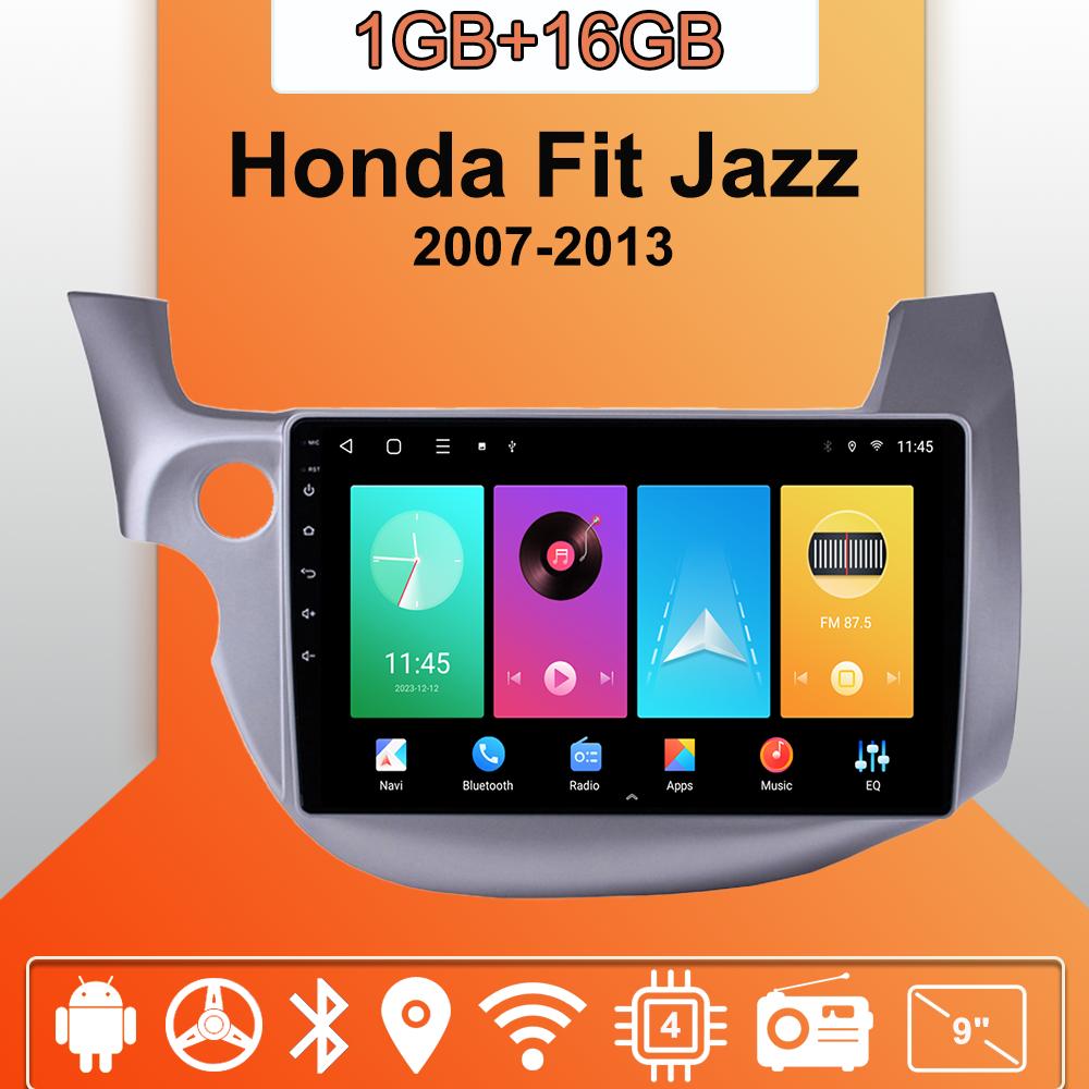 Autorádio Android Auto Carplay Pro Honda Fit Jazz 2007-2013 Multimediální Přehrávač Hlavní Jednotka Stereo GPS Navigace BT WIFI 1+16GB
