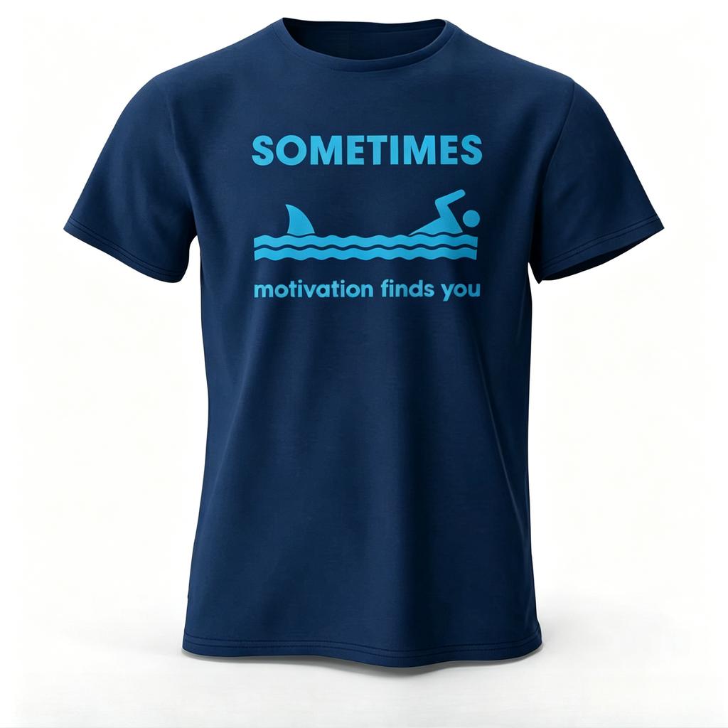 Sometimes Motivation Finds You Printed Unisexs Tshirt Cotton Oversized Humorous Graphic Tees For Unisex Tops Tees Streetwear