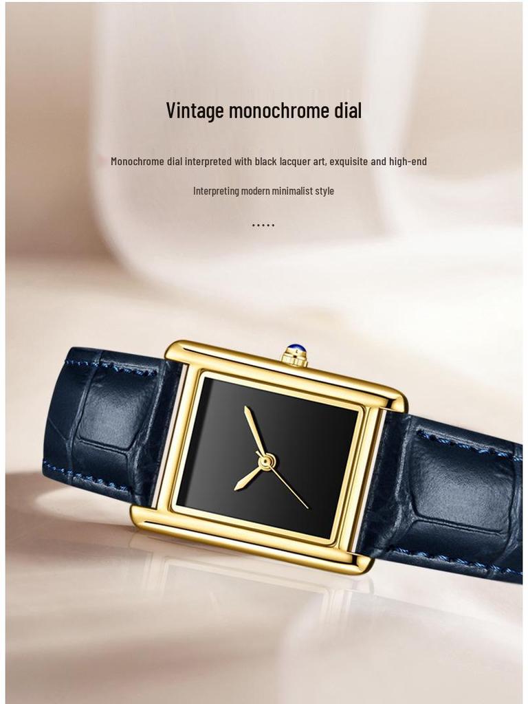 Leather Strap Square Quartz Couple Watches: Waterproof, Simple, Fashionable Design for Men and Women