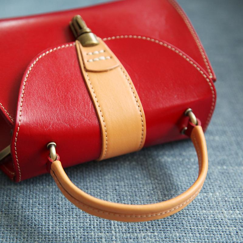 Johnature Genuine Leather Handmade Women Bag Handbag Retro Natural Real Cowhide Solid Color Versatile Shoulder Bags