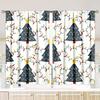 Christmas Tree Snowflake Pattern Printed Curtains Decorations Home Room Curtain Set Of 2 Made Polyester Washable