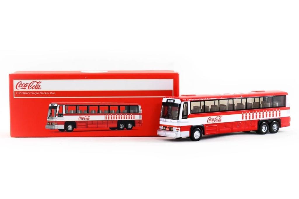 Tiny City Scale 96A3 Diecast Model 1/110 Single-Deck Coca-Cola Bus, Car, Red/White