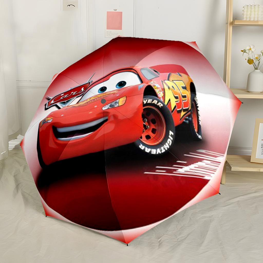 Lightning Mcqueen Renngeist Tragbarer Automatischer Regenschirm Kompakt 8-Rippen Leicht Leicht Ganzjahres-Reise-Outdoor-Zubehör