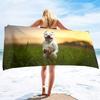 Bull Terrier Print Large Beach Towel for Bath Travel Outdoors Lightweight Soft Towels Super Absorbent Sandproof Quick Dry Towel