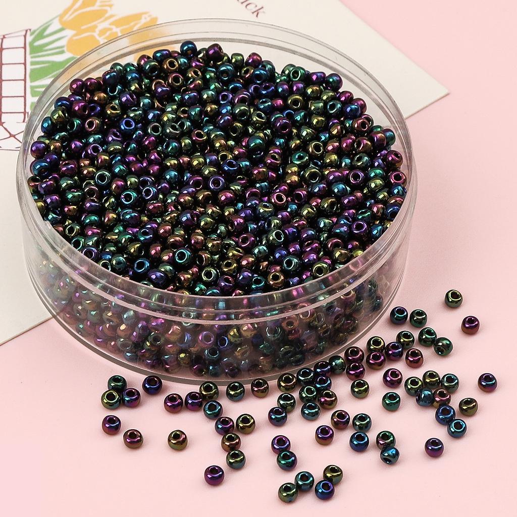 Glas Reisperlen Metall Mineralfarbe Perlen Handgemacht DIY Perlenkette Armband Zubehör Materialien Perlen zur Schmuckherstellung