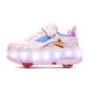 Kid's Roller Skates Removable Flat Charging LED Four Wheels Glowing Sports Shoes  Women's Glowing Sneakers