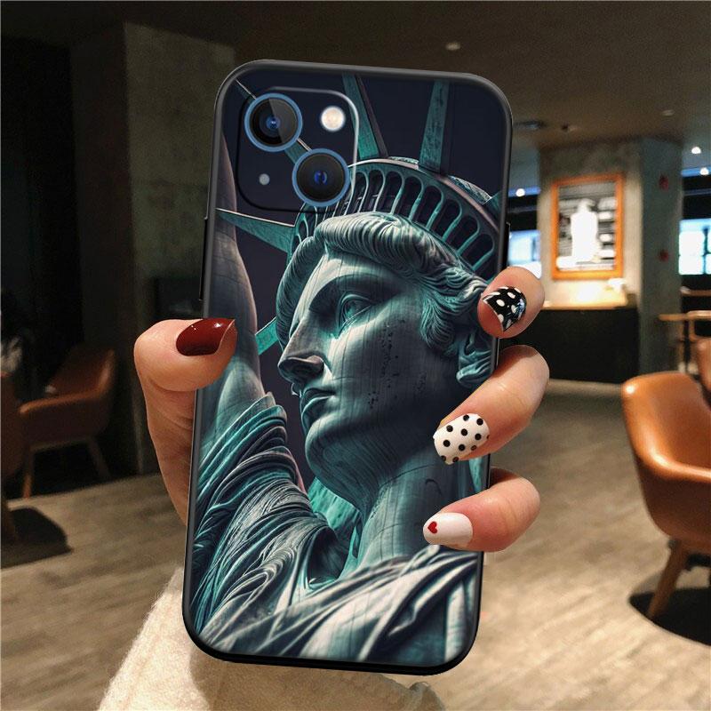 IK66 Statue of Liberty Phone Case for Samsung Galaxy S20 S21 S22 Ultra FE + Plus A21S A22 A24 A25 A26 A30 A30S A31