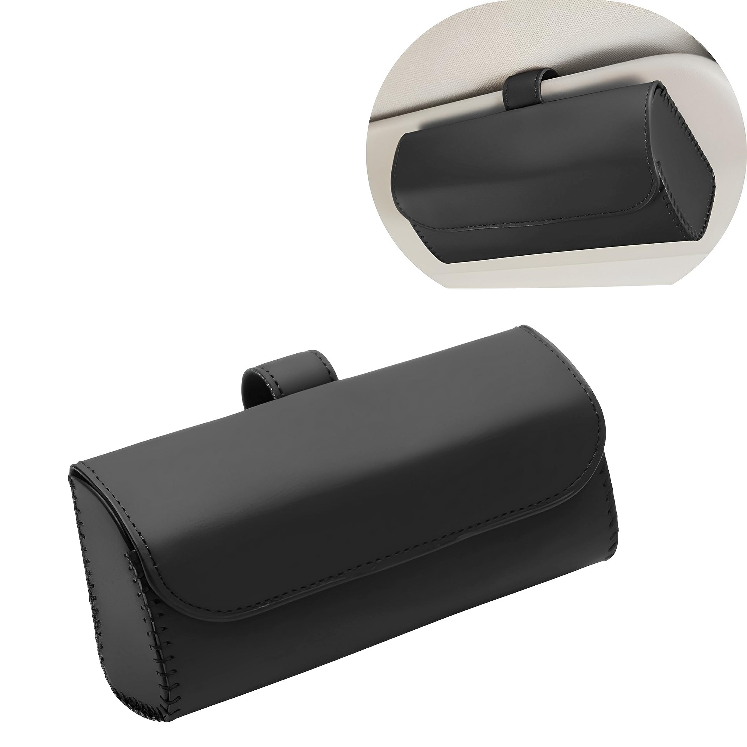 

East Leaf Car Eyeglasses Sunglasses Sun Visor Storage Easy Magnetic for Glasses and Accessories Holder, Holder, Case, Installation, Attachment, чёрный