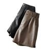 Women's High-Waisted PU Leather A-Line Bootcut Shorts, Plus Size, 2026 Autumn/Winter Fashion.