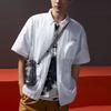 Li-Ning X Chinatown Market Co-Branded Series Plain Multi-Pocket Loose Short Sleeve Shirt Men Tops White ASHR129-1
