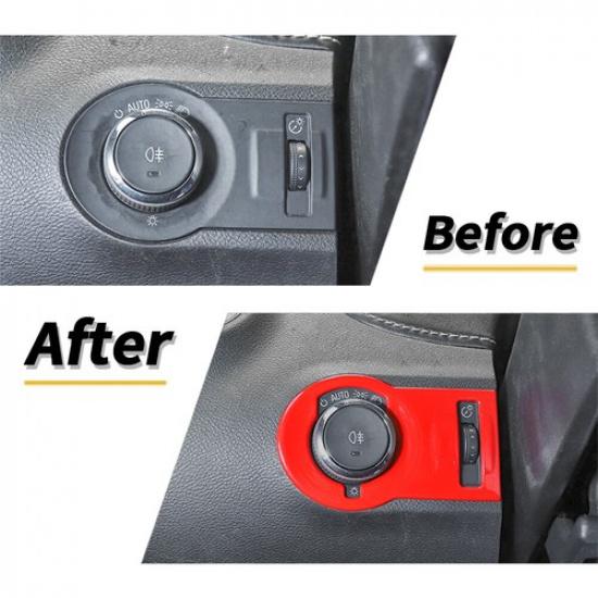 For 2012-15 Chevrolet Camaro Headlight Switch Button Cover Frame Trim Decor Red