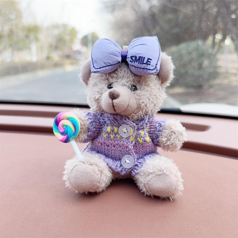 Orsetto Cartone Animato Carino Decorazione Cruscotto Auto Statuina Peluche Ornamento Interno