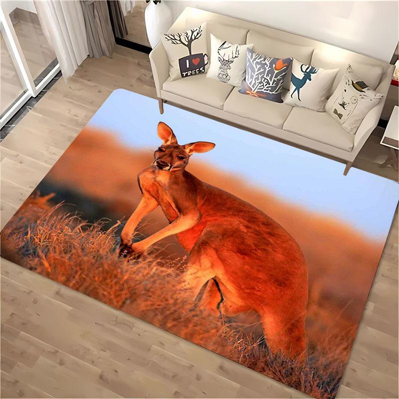 Australia Kangaroo 3D HD Area Carpet,Rugs for Living Room Tapete for Bedroom Sofa Kitchen Doormat Decor,Kid's Non-slip Floor Mat