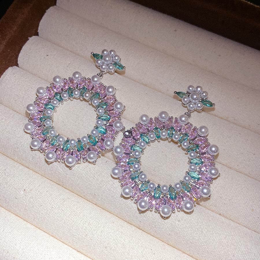 Zircon Pearl Earrings Exquisite Elegant Jewelry Wholesale