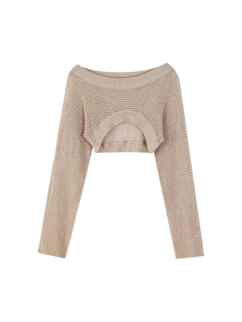 

Трендовая женская накидка оверсайз с вырезами 2023: Свободный, универсальный летний стиль One size (up to 125 lbs) абрикосовый