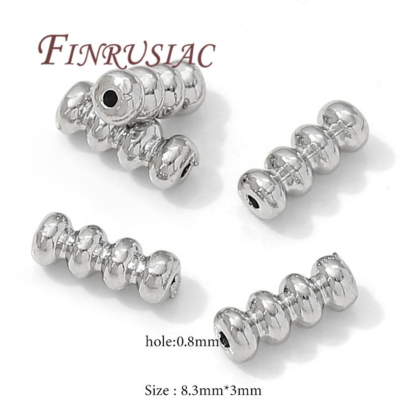 18K Gold Plated Tube Beads For Bracelets Making,Separators For Beads,Necklace Spacer Bead DIY Jewelry Accessories