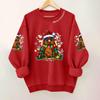 Ladies' Casual And Fashionable Round Neck Top With Christmas Print Hooded T-shirt Long Sleeved Sweatshirt