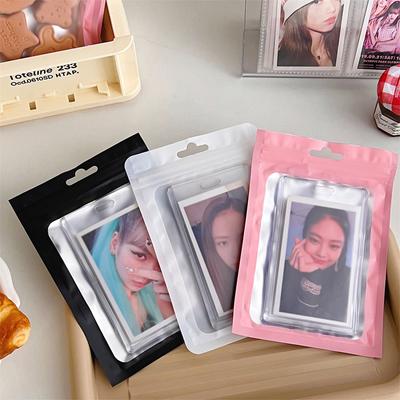10Pcs Card Photocard Storage Bag Color Matte Transparent Ziplock Bag Gift Packaging Bag Sticker Card Sleeve Packaging Bag