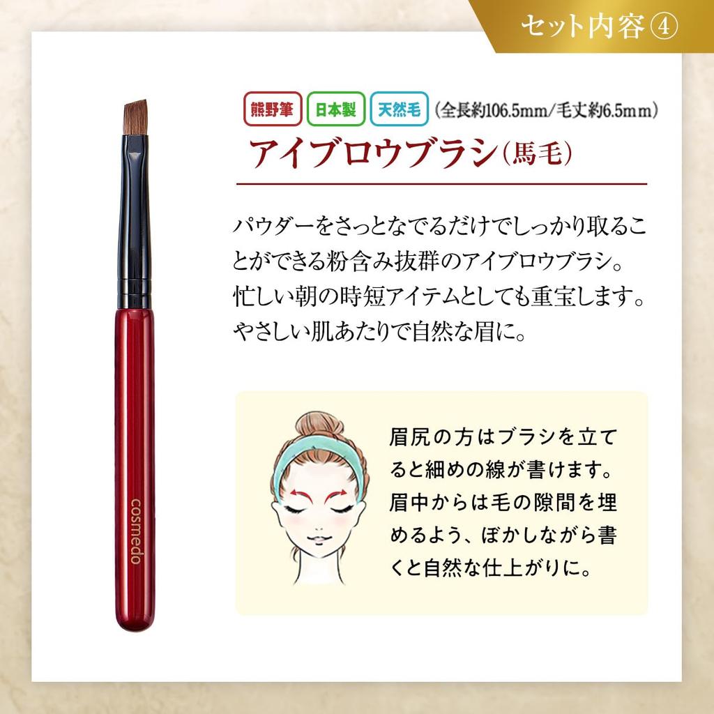 Takumi No Makeup Brush Cosmedo Kumano Brush True Selection Makeup Brush Set 8 Pieces Case + RB-S801