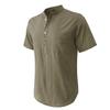 Camisetas Henley para hombre, camisa de manga corta con cuello de banda, camisetas casuales de verano para la playa, camiseta básica, camisa lisa de 4 botones, cómoda para hombre