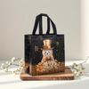 1 STuks met Handvatten Sneeuwpop Cadeautassen Zwart & Gouden Kerstboom & Kous Ontwerp Tote Bags Waterdicht