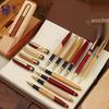 Retro Bamboo & Metal Pen: High-End Ballpoint, Fountain, Signature for Business or Graduation Gifts