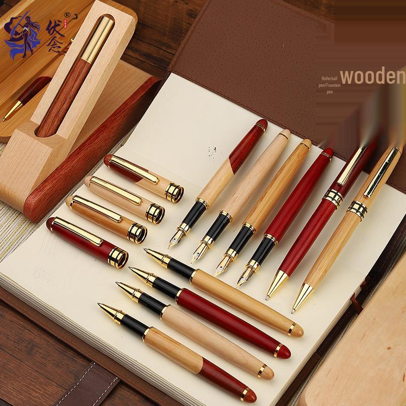 Retro Bamboo & Metal Pen: High-End Ballpoint, Fountain, Signature for Business or Graduation Gifts