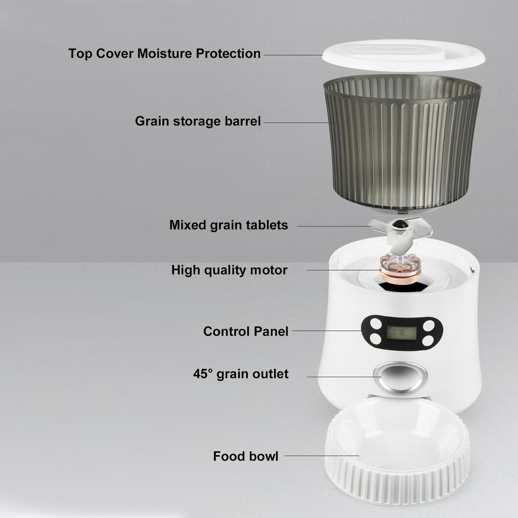 Hrănitor automat pentru animale de companie Dispozitiv de hrănire programabil cu temporizare Hrănitor inteligent pentru animale de companie Video/Activat WiFi