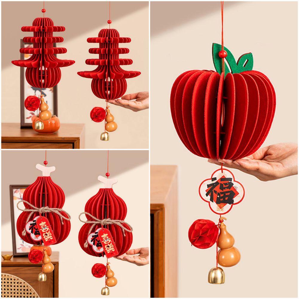 Gourds Shape Lucky Charm Small Lanterns Chinese Traditional Decoration  Year of The Horse