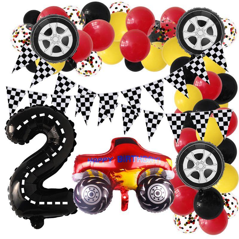 Racing-themed Party Balloon Set for Children's Birthday Party Decorations