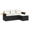 VidaXL Salon de Jardin avec Coussins 4 pcs, Canapés de Terrasse, Ensemble de Meubles de Patio, Mobilier d'Extérieur, Noir 3265487
