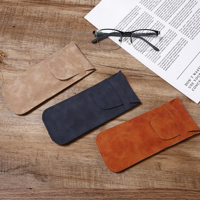 Étui à lunettes en cuir souple premium pour lunettes de soleil et lunettes de lecture - Unisexe, Anti-usure, Portable, Sac de protection