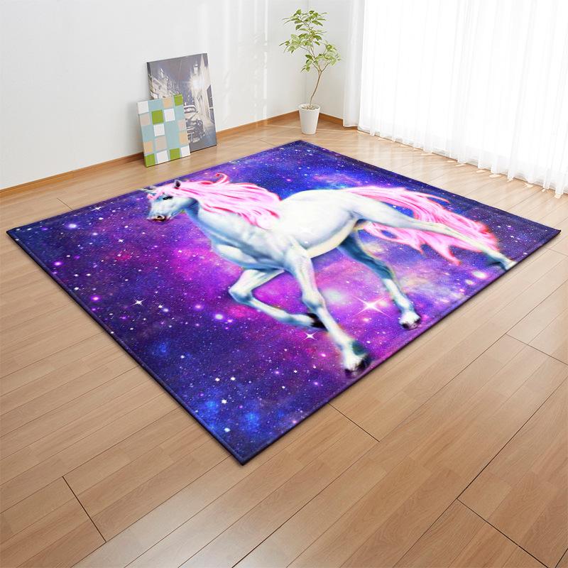 Cartoon Pink Rainbow Unicorn Carpet Soft Girl Room Rugs and Carpets for Home Living Room Cute Kids Bedroom Play Mat Home Decor