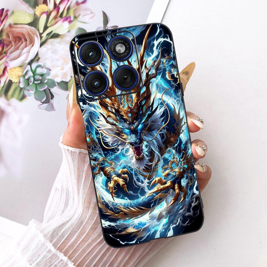 6.7" For Motorola Edge 70 Phone Case Luxury Dragon Cartoon Cover Soft Black Silicone Shell For Motorola Edge70 Moto X70 Air Etui