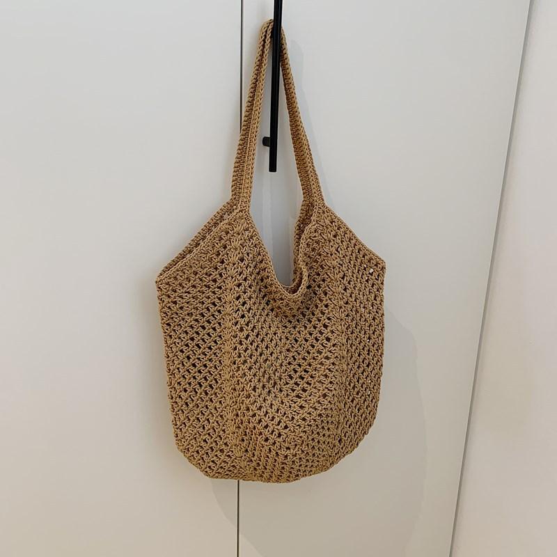 

Повседневная сумка-тоут большой вместимости новая весна 2025 соломенная сумка ленивый ветер сумка на плечо отпуск пляжная сумка женская сумка