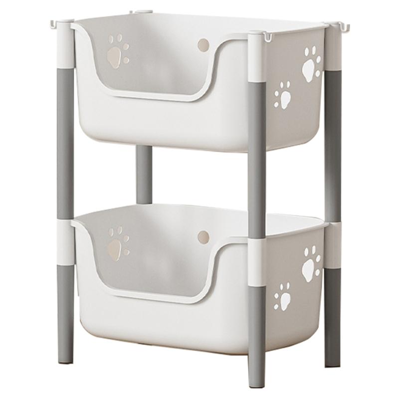 Easy to Assemble Floor Standing Storage Unit Sturdy Layer Storage Shelf with Drawers Movable Storage Stand Holder