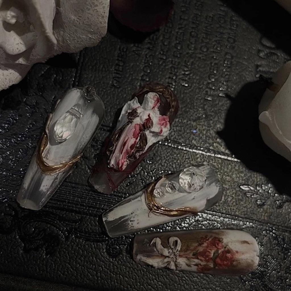 Wiederverwendbare Silikon-Nagelkunstform mit 3D-geschnitztem Engeldesign für DIY-Nagelanhänger und Schmuckherstellungszubehör