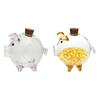 Handmade Coins Saving Box Multi-purpose Glass Money Jar Transparent Golden Beans Container  Gift