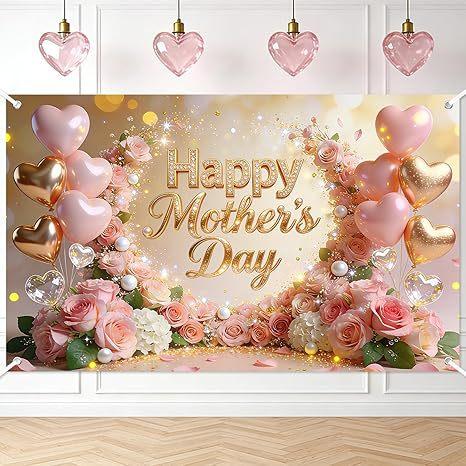 Flower Mother's Day Party Celebration Decorative Background Cloth Garden Arrangement Background